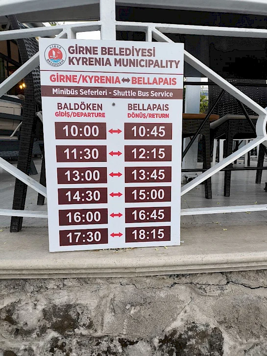 Girne — Bellapais minibüs saatleri
