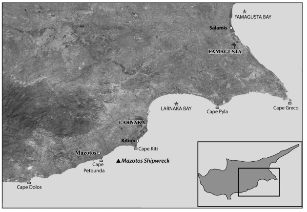 Mazotos Ship — location of the find