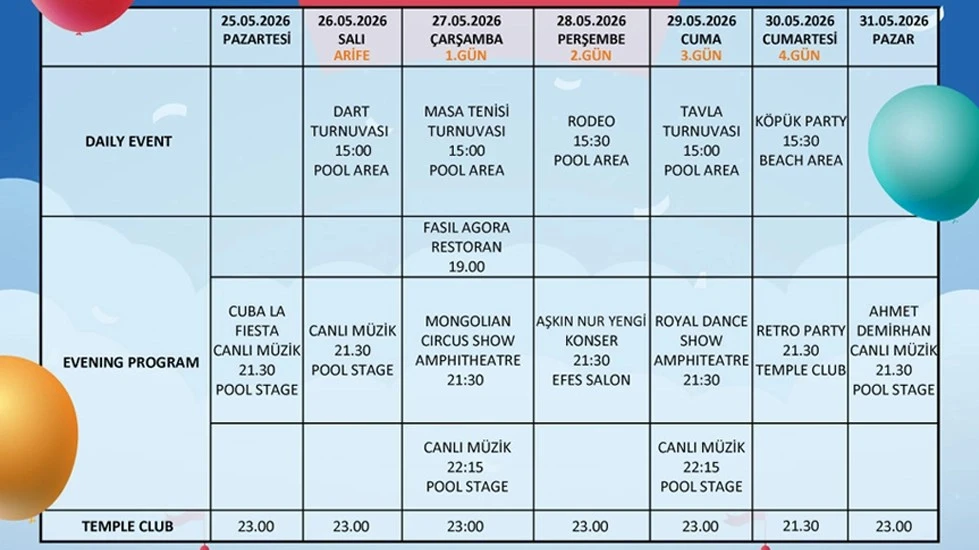 Program świąteczny Kurban Bajram w Acapulco Resort